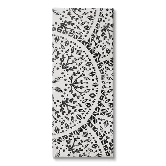 Stupell Industries Boho Fractal Pattern Study Vintage Style Distressed Botanicals Canvas Wall Art in Black | 13" x 30" | Michaelsยฎ